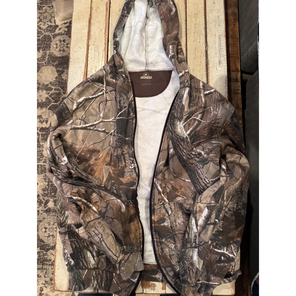 Redhead Kids Camouflage Full Zip Hoodie Sweatshirt XL Realtree Tree Branch Print